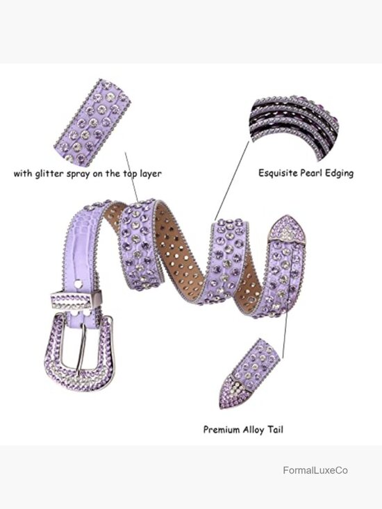 Rhinestone Studded Western Leather Belt for Jeans Cowgirl Cowboy Sparkle Belt main image 5